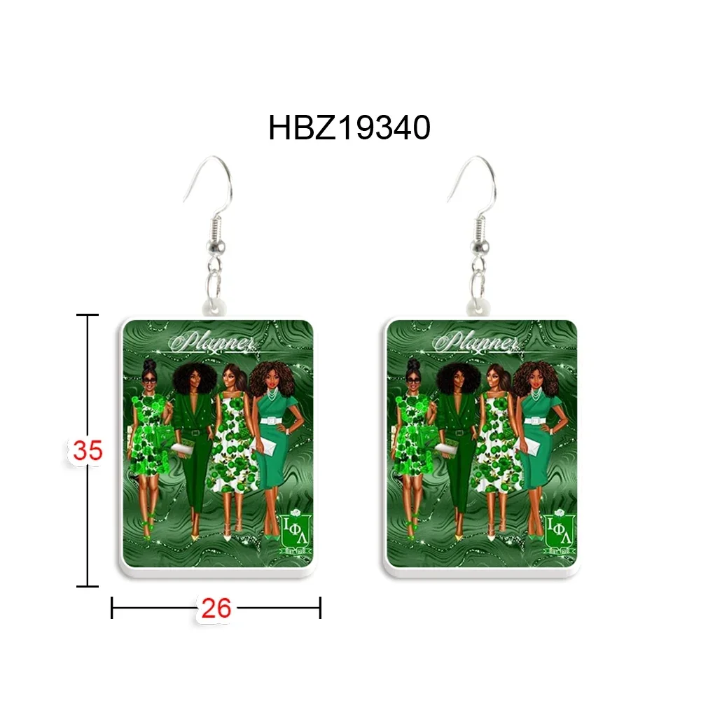 Lambda Women Drop Earrings Lastest Sorority Iota Phi Acrylic Cute Multicolour Fashion Jewelry For Woman Girls Party Gift