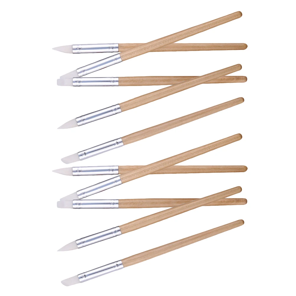 

10Pcs Silicone Tip Clay Sculpting Tools Pottery Carving Pens Soft Head Dotting Tools for Embossing Modeling Art