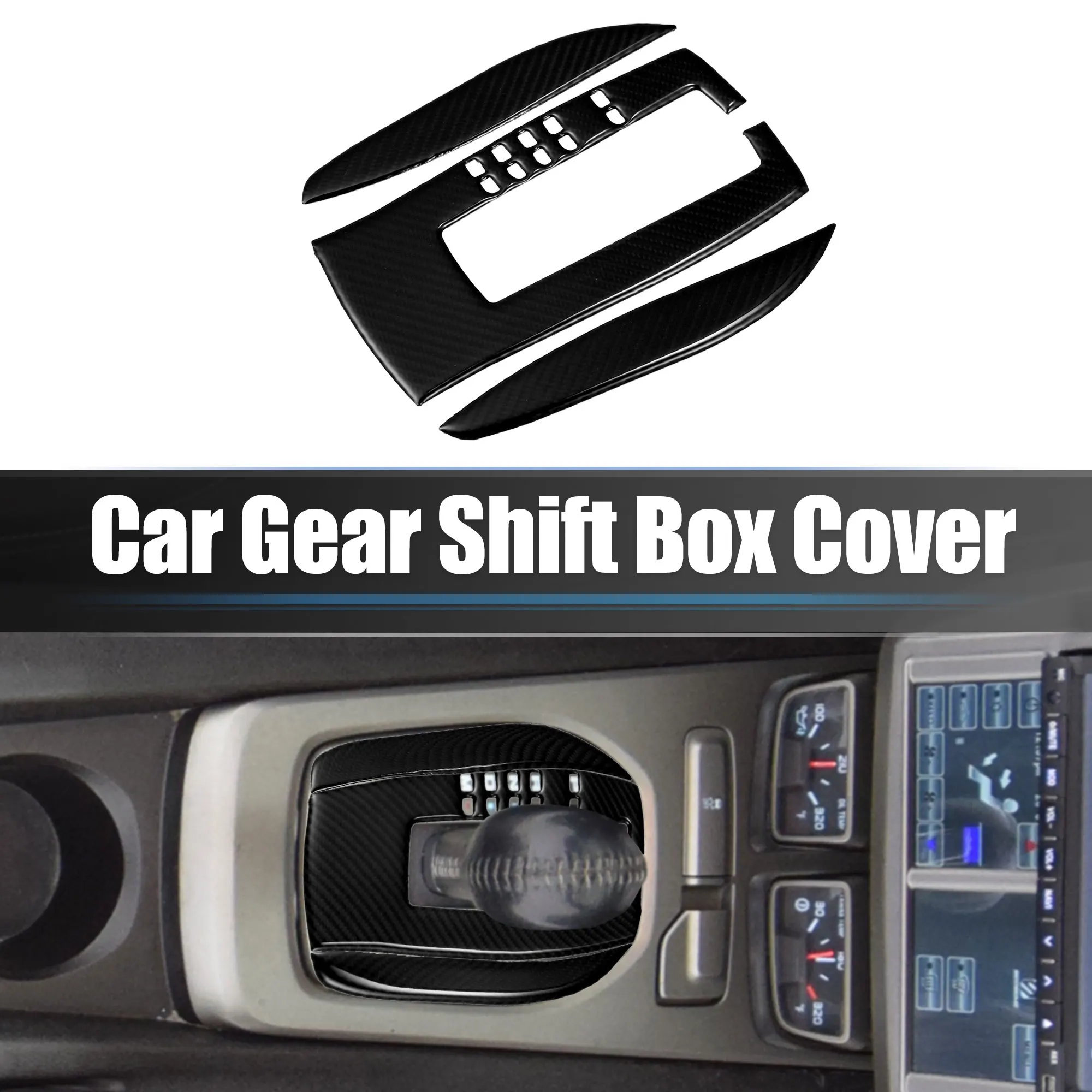 

UXCELL 1 Set Car Gear Shift Box Cover Carbon Fiber Pattern for Chevrolet Camaro 17-19