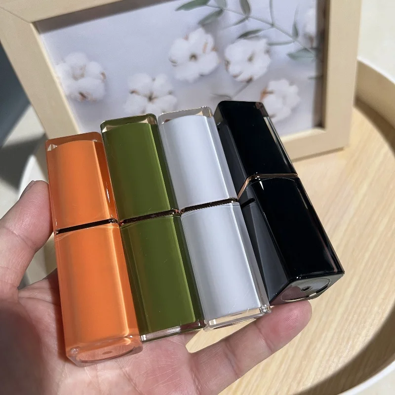 

10pcs 12.1mm High-Quality Empty Crystal Acrylic Lipstick Tubes DIY Empty Square Lip Balm Packaging Makeup Tool