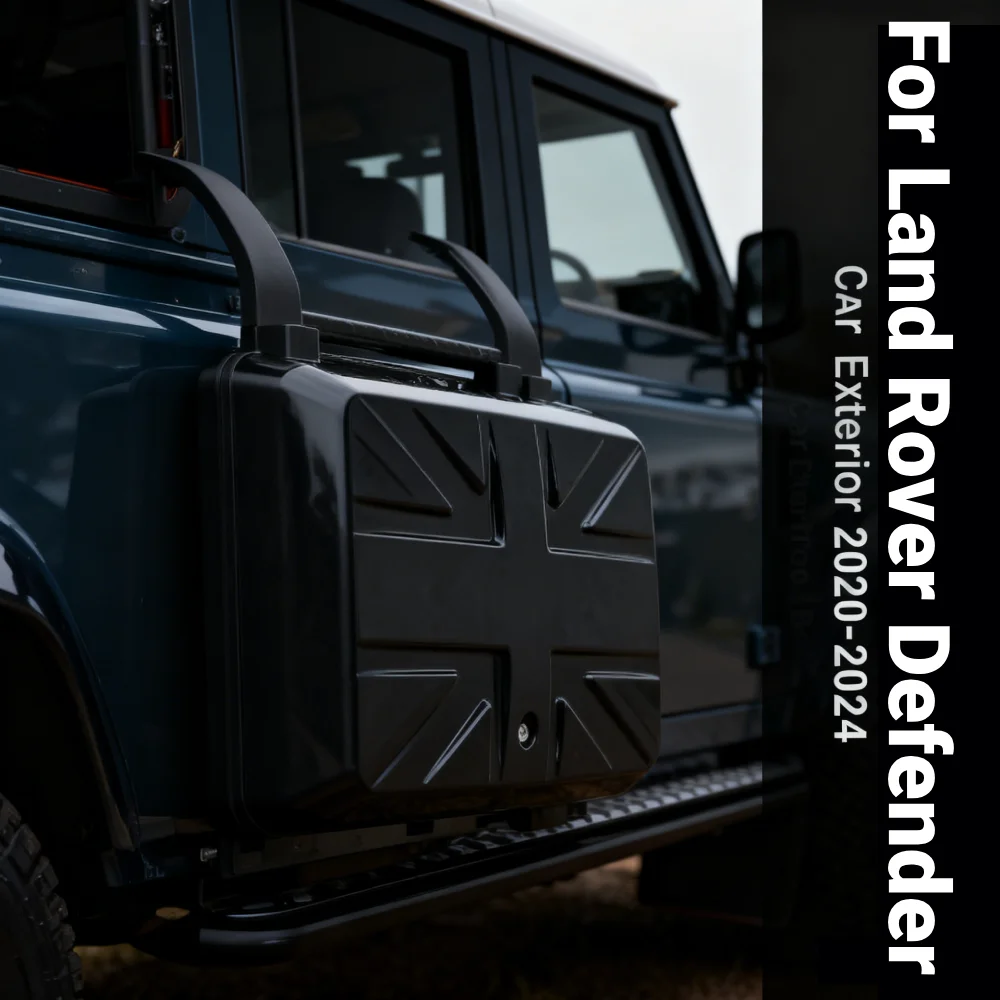 حافظة حامل جانبية للسيارات باللون الأسود اللامع مع نظام مفتاح قفل أساسي صندوق أدوات خارجي للسيارة لسيارة لاند روفر ديفندر 110 2020-2024 #2