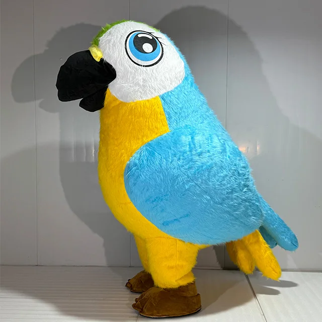 2 متر العملاق نفخ الببغاء زي التميمة الكبار الطيور الكرتون تفجير الملابس هالوين كرنفال الحيوان تأثيري الدعائم الطرف