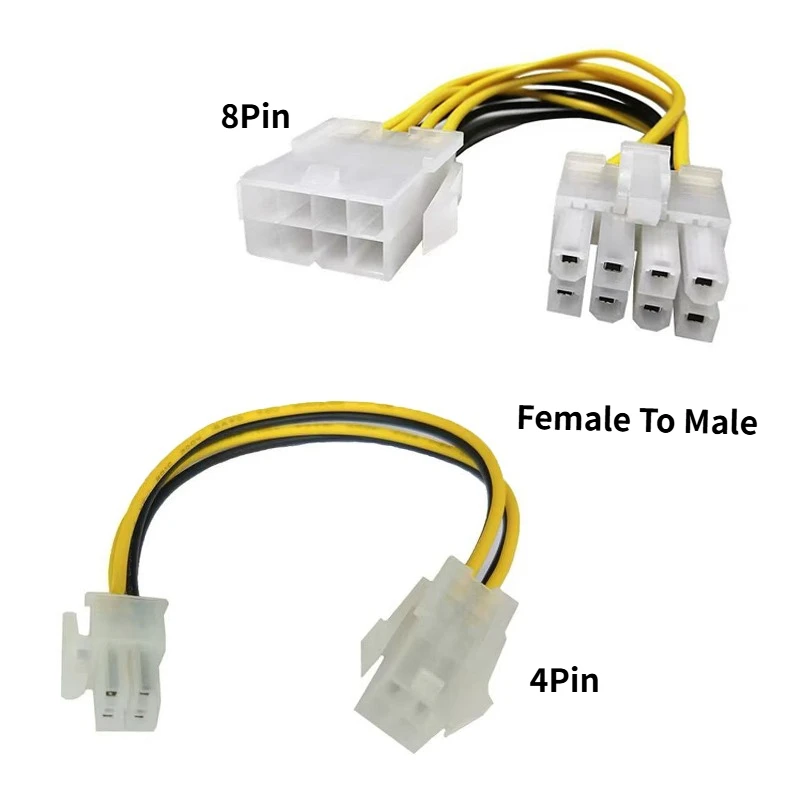 

1pc 4pin 8pin CPU ATX P4 Power Supply Extension Male To Female 5557 4.2mm Double Row CPU Mainboard Computer Auto Wire Harness