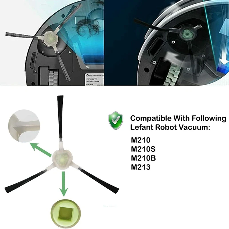 YCOC-20 шт. запасные части для Lefant M210B M213S M210S M210 M213 роботизированный пылесос подушечки для швабры HEPA фильтр боковые щетки