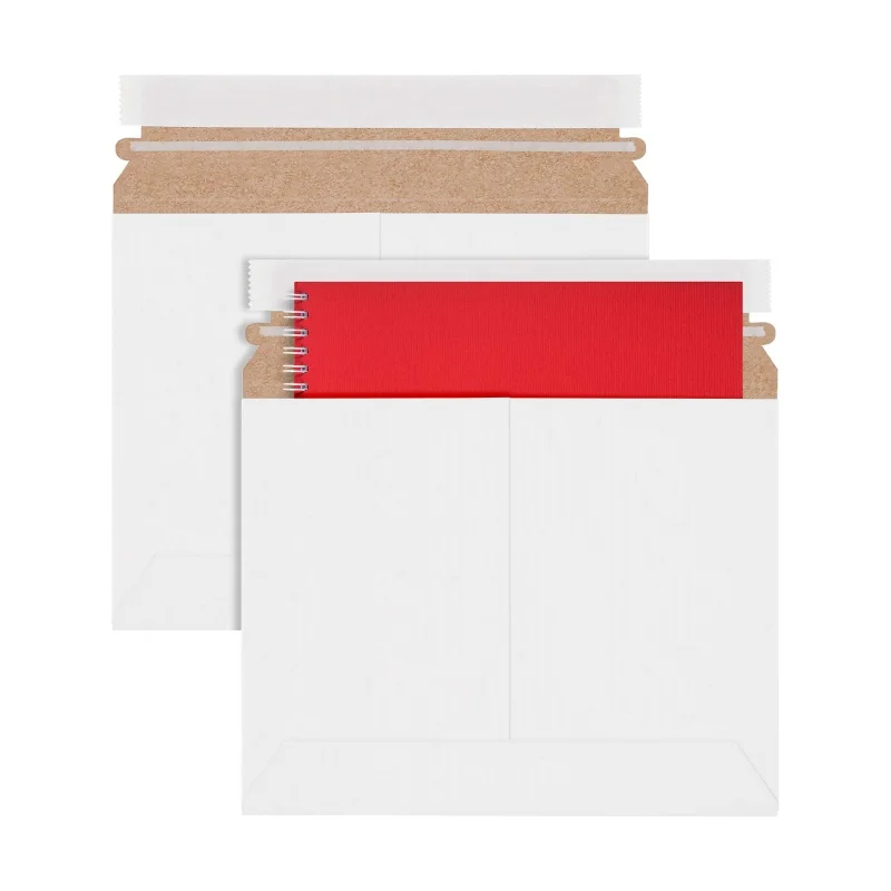 25Pcs White Rigid Mailers Stay flat envelopes Peel and Seal for Shipping Photos Prints Paperboard Envelope Mailers