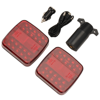 ABOK-Wireless Magnetic LED Trailer Rear Light, Signal Warning Brake Light, 2Pcs For Caravans Campers Lorry Truck Tail Light