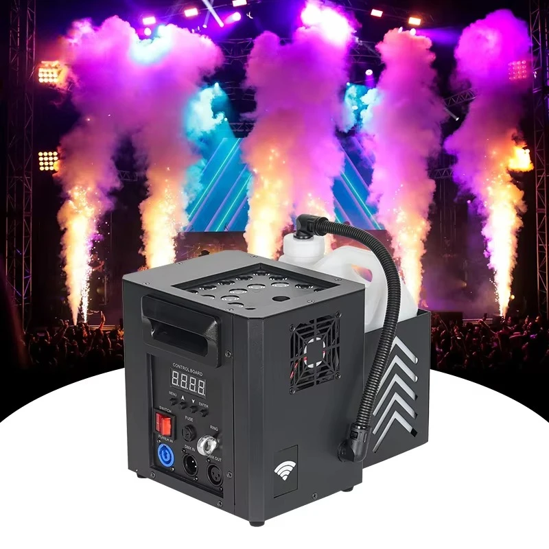 High Cost-effective 1500W DMX Vertical Stop Gas Column LED Fog Smoke Jet Machine for Stage Event Show Club