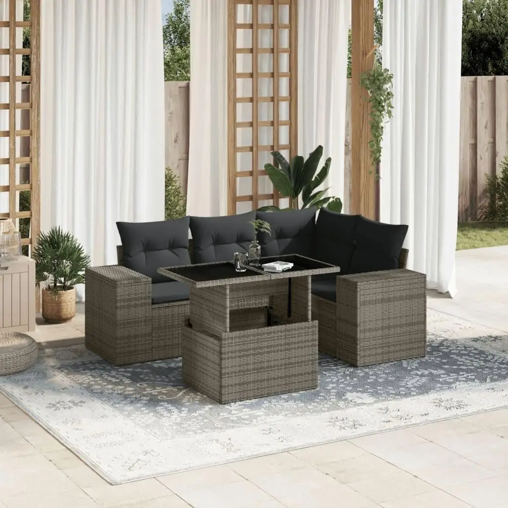 

Garden Sofa Set Grey Dark Grey Outdoor Furniture Stylish Comfortable Seating for Patio Backyard Garden Decor