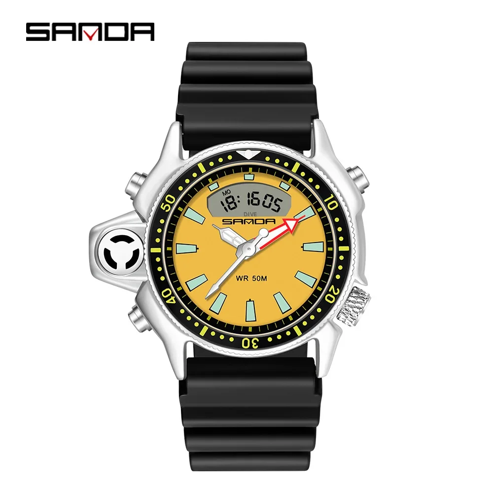 SANDA Casual Style Watches Men Quartz Wristwatch Waterproof Shock Man Watch Relogio Mascuo 3008 Fashion New Sport Men\'s Watch