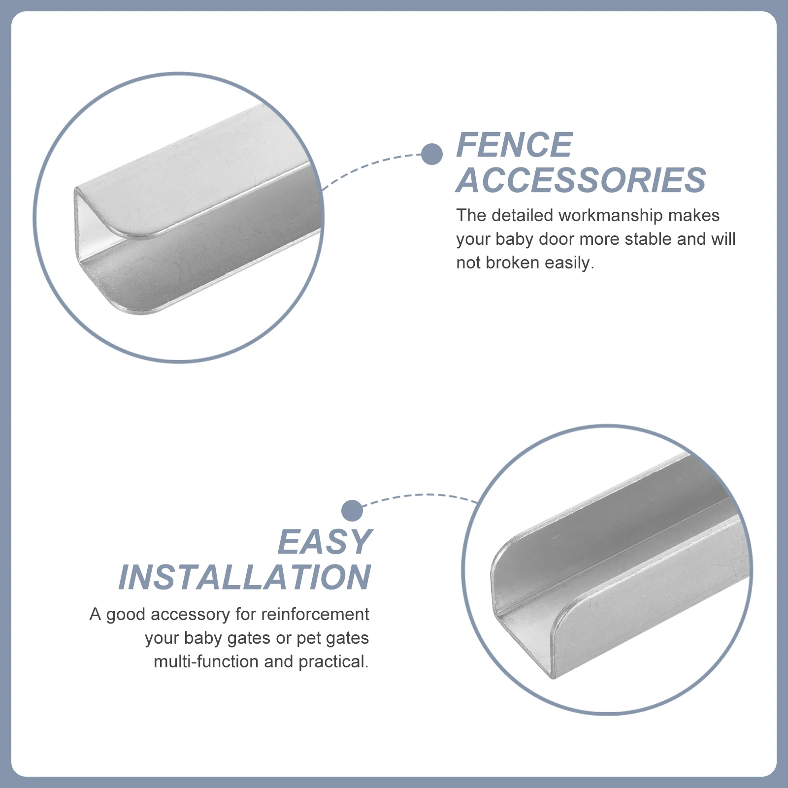 

2pcs Pet Gate Groove Reinforcement Sturdy U Shape Door Support Baby Gates Replacement Fittings For Home Kindergarten Safety