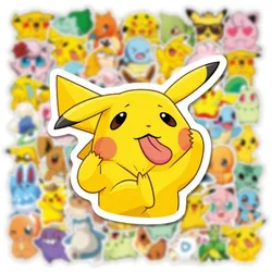 50pcs Kawaii Pokemon Anime Stickers Pikachu Jigglypuff Sticker Skateboard Laptop Suitcase Guitar Cartoon Stickers Kid Gift Toys