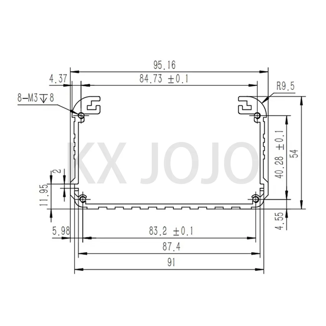 Aluminum Enclosure 95*55*100/120/125/130/150/180mm Electrical Split Box with Ears Separate Circuit Board Case DIY Black/Grey