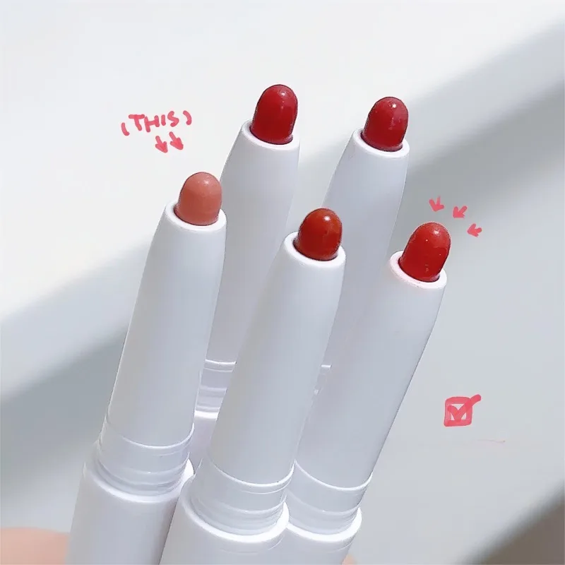 Lipliner, langdurige kleurveranderende lippenstiftpen, matte lipklei, matte fluwelen automatische rotatiepen, lipcosmetica