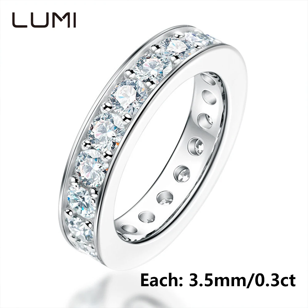

Полное 3,5 мм 0,3 карата серебряное кольцо с муассанитом 925 пробы для женщин, супер роскошные кольца, подарок на годовщину свадьбы с сертификатом