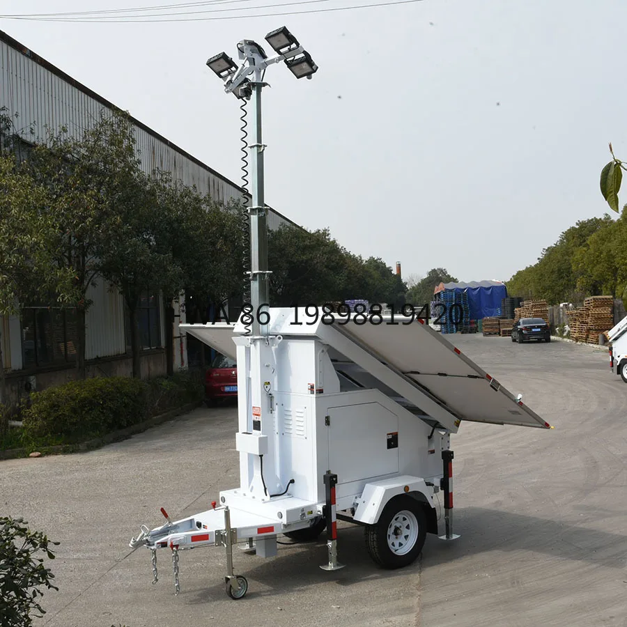 High Mast Solar System Trailer Towers Mobile Battery Led Light Solar Tower for Outdoor Stadium