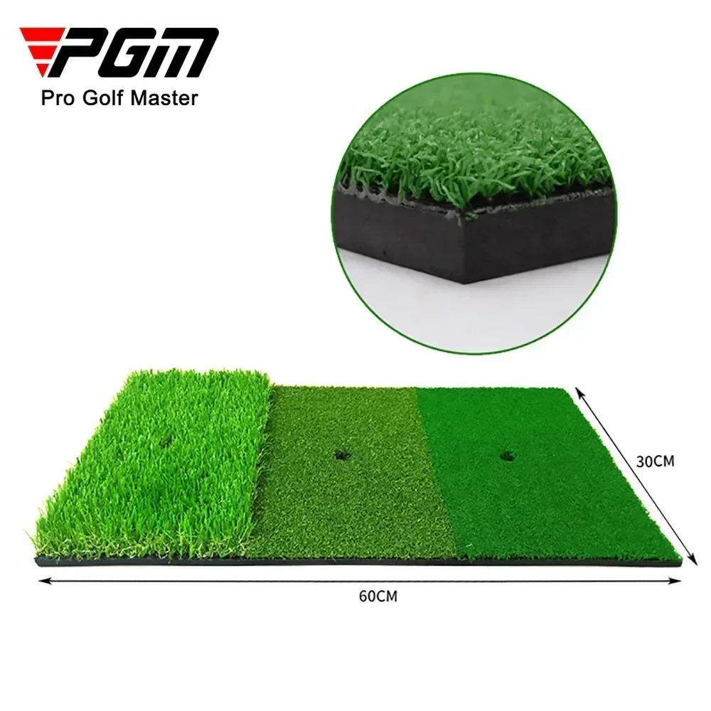 PGM Golf Hitting Mat 3 Grasses With Rubber Tee Hole Golf Training Aids Indoor Outdoor Tri-Turf Golf Hitting Grass Mats New
