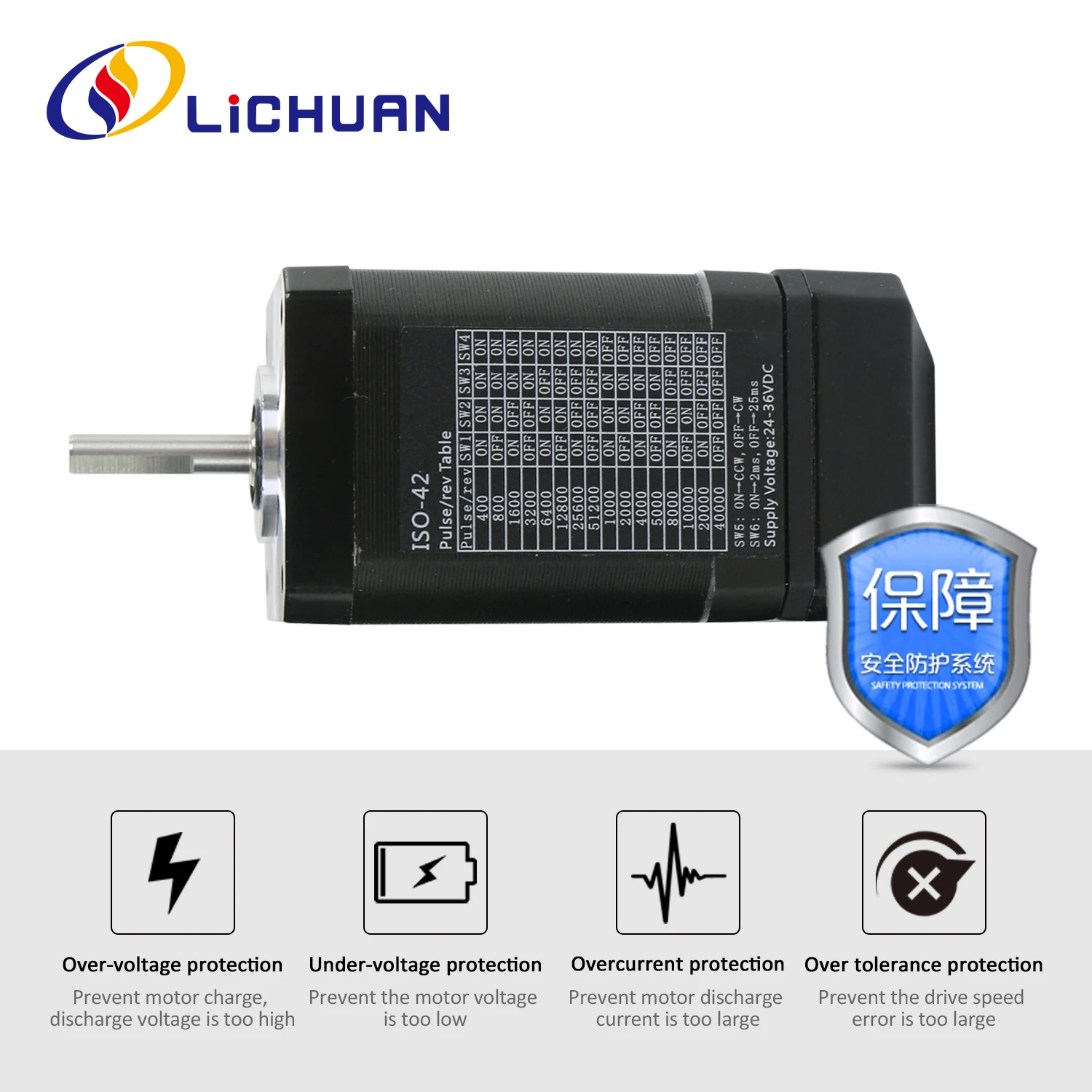 Lichuan 2Phase Nema17 Stepper Motor Integrated 24V 1.2A 0.4N.m/0.8N.m Open Loop Integrated Stepper Motors Driver for CNC Machine