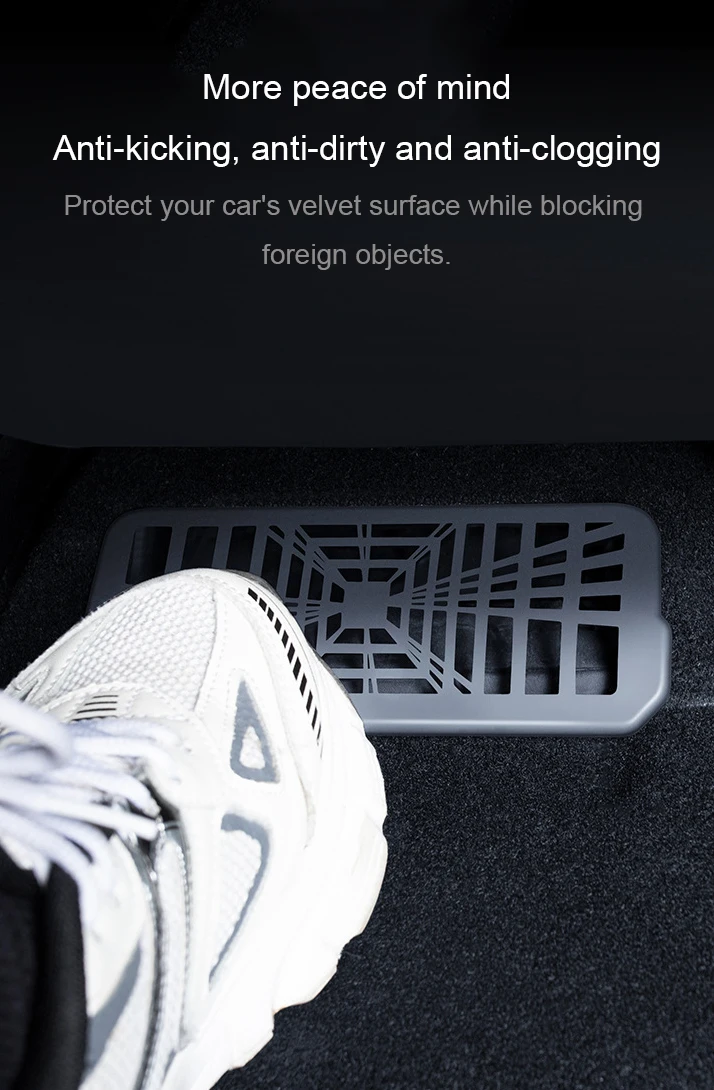 For Tesla Model 3 Highland 2024 Under Seat Rear Air Vent Protect Cover Anti-blocking Backseat Outlet Guards Air Vent Accessories