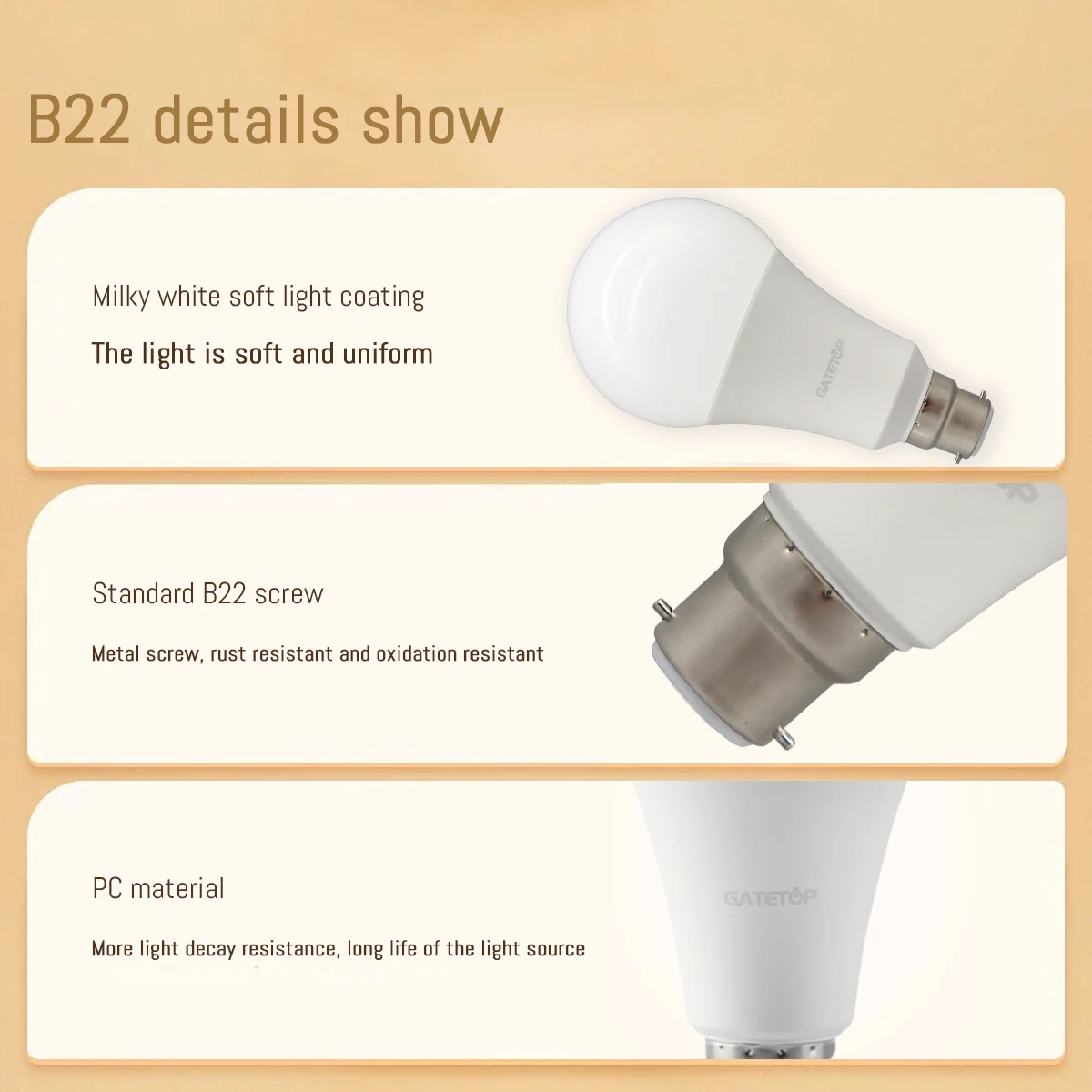 10 pacote b22 lâmpada led 220v 110v sem cintilação 8w 9 12 18 24 altura birght iluminação quente para casa derection