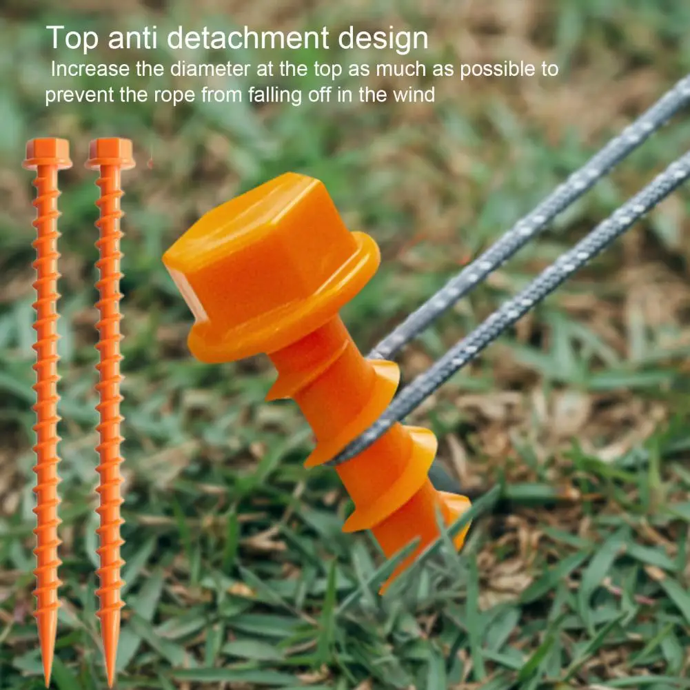 

6Pcs Screw-in Tent Stake Multi-functional Outdoor Garden Yard Camping Tarp Canopy Windproof Ground Spike Plastic Tent Peg