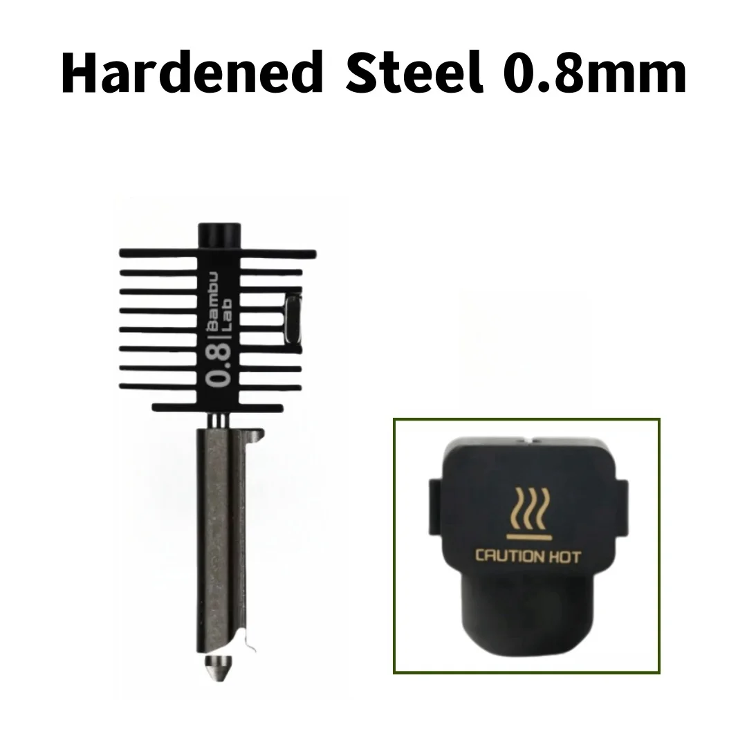 فوهة أصلية لمختبر بامبو A1/A1mini سريعة السرعة نهاية ساخنة فوهة فولاذية مقواة 0.2/0.4/0.6/0.8 مللي متر Bambulab A1 الرسمية Hotend