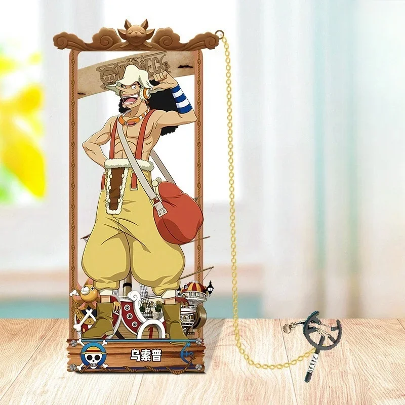 Anime One Piece Actionfiguren Metall Lesezeichen Cartoon Luffy Zoro Ace Lesezeichen Sammlung Karte Spielzeug für Kinder Erwachsene Geschenke