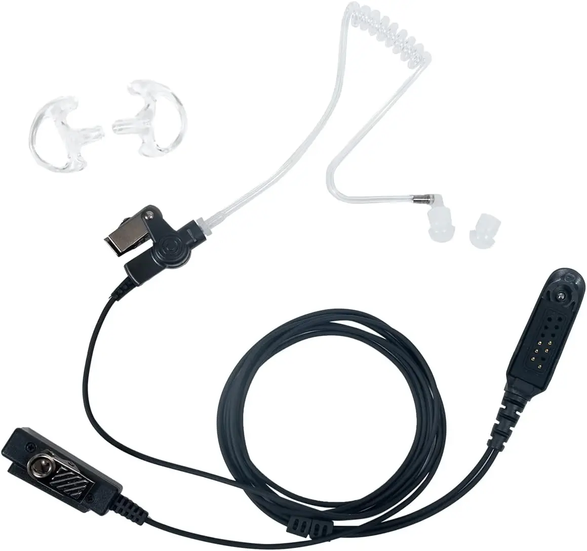 Ht1250 Earpiece,2 Wire Covert Acoustic Tube Earpiece Headset Mic PTT for Walkies Talke HT750,HT1550,MTX850,MTX950 2 Way Radio