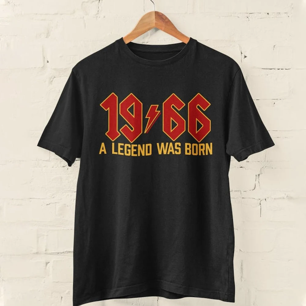 Cool 60th Birthday T-Shirt 1966 Legend Retro Rocker Tee Retro 2026 Sixtieth Birthday Shirt Short Sleeve Top Gift for Him or Her