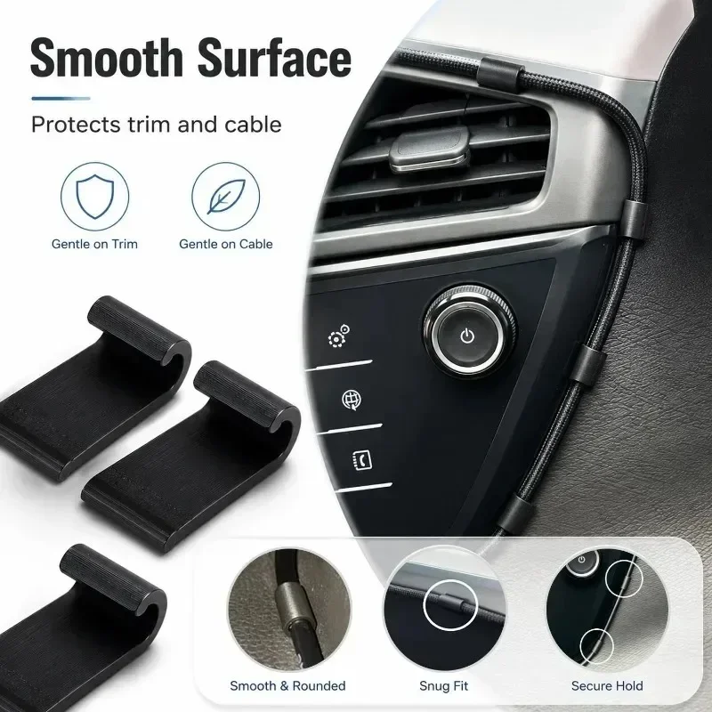 24pcs Car Dashboard Cable Clip, Compatible with 3.4mm Wire Diameter, Can Be Used to Organize Driving Recorders or Phone Holders