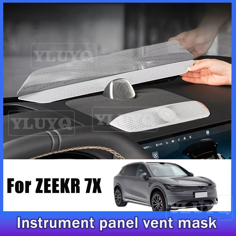 

For 2025 ZEEKR 7X Central Control Air Outlet Cover, Dashboard Trim, Metal Protective Mesh, Car Interior Accessories