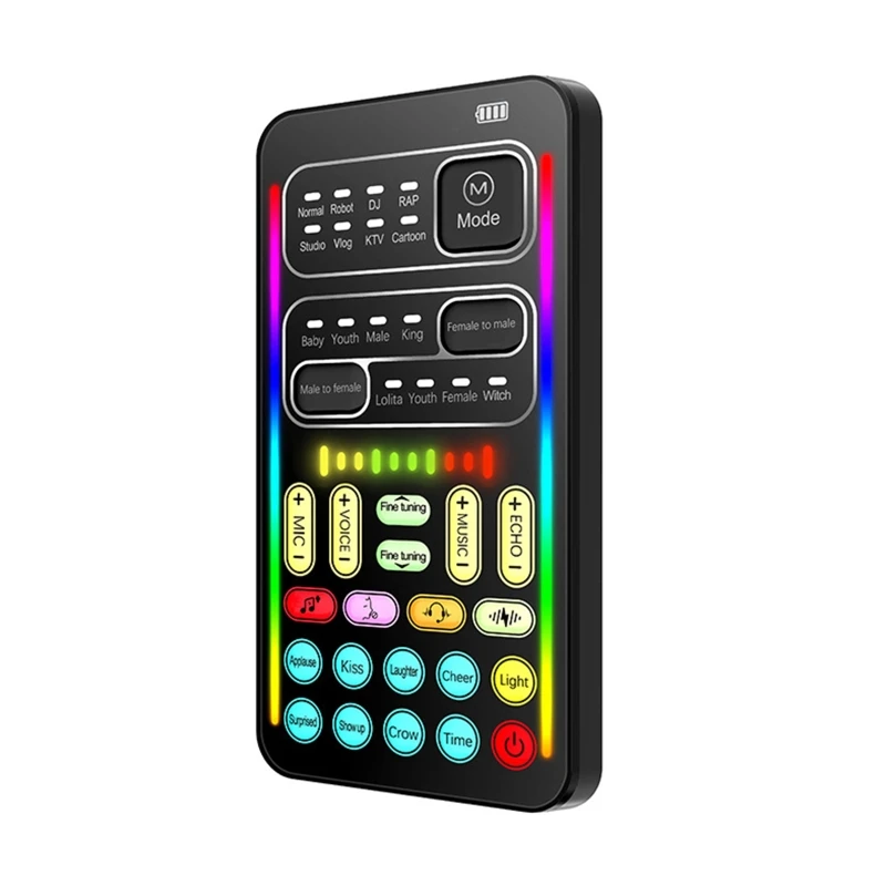 Voice Changer Handmikrofon Voice Changer Soundeffekte Live-Soundkarten E65C