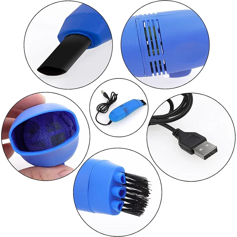 Portable Mini Vacuum Cleaner Keyboard Brush Laptop Shell Cleaner Dust Brush Handheld USB Vacuum Cleaner Computer Cleaning Tool