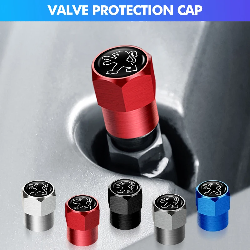 Bouchons de Valve de roue de pneu de voiture en aluminium, accessoires universels pour Peugeot GTLine 308 508 5008 3008 406 607 RCZ 301 208 GT 4 pièces