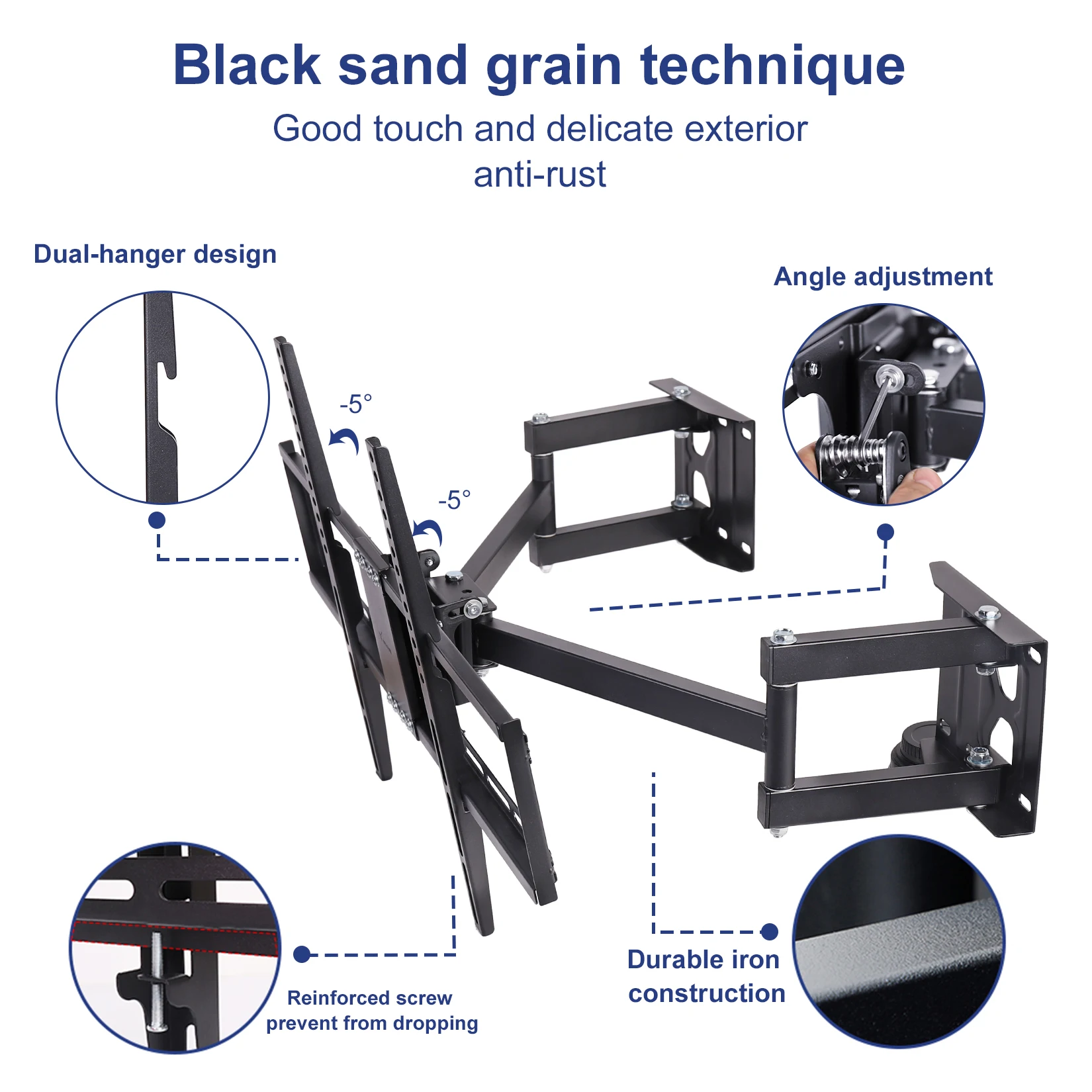 Swivel Tilts Corner TV Wall Mount for 32-65 inch LCD LED Plasma Flat Screen