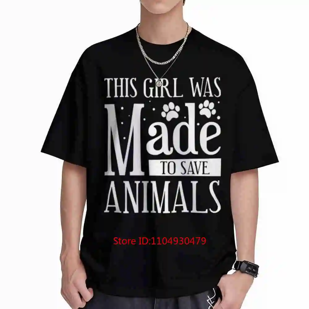 This Girl Was Made To Save Animals Future Veterinarian Vet Tech Short Sleeve Tee 100% Cotton T-Shirt