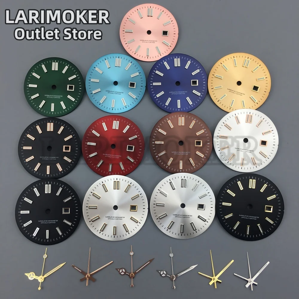 

LARIMOKER 24.5mm Watch Dial Green Luminous Calendar with Date Watch Faces for NH05 NH06 Movement Replace Accessories