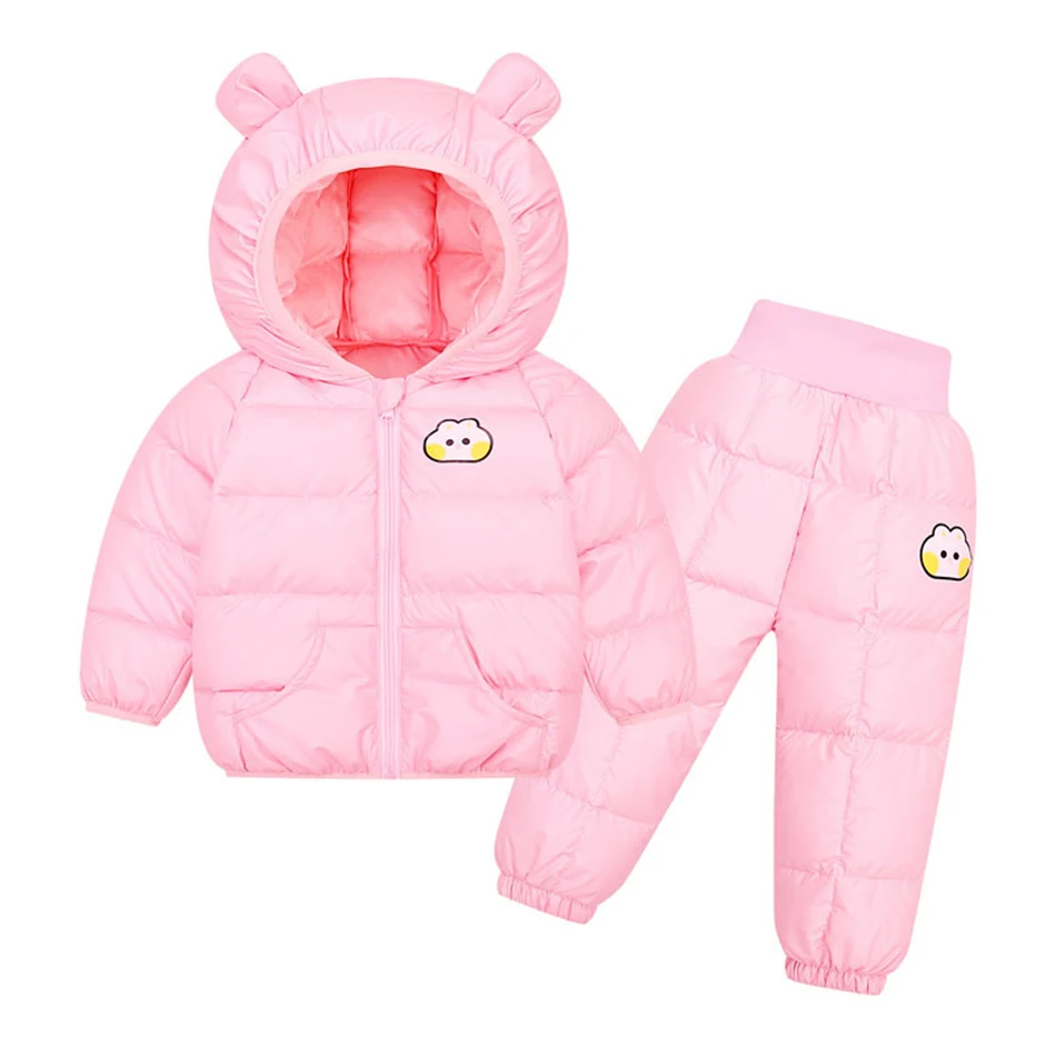 Children Warm Winter Boys Clothes Set Down Jacket Hooded Coat+Pants Kids Snowsuit Thicken Costume 1 2 3 4 5 Years