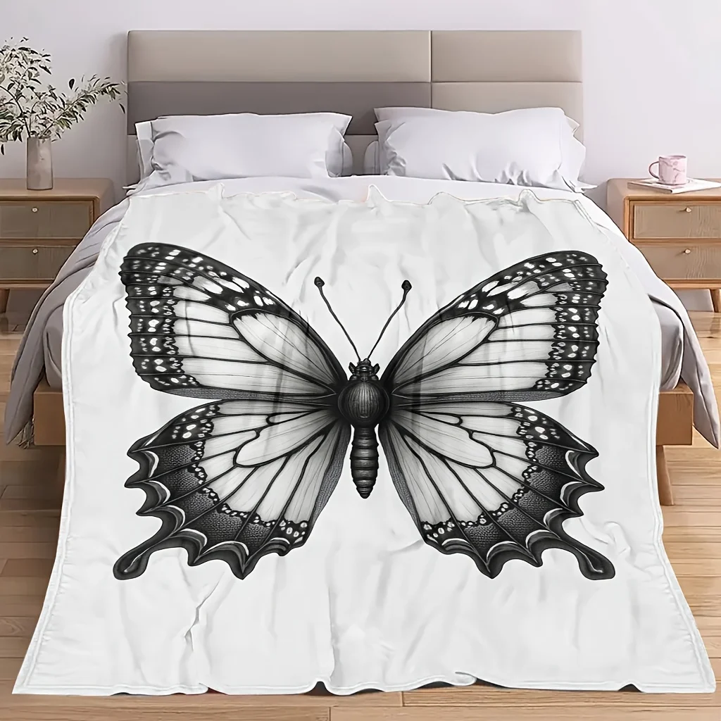 Festive Symmetrical Wing Motif Soft Throw Versatile Home Accent For Coffee Shop Office Supermarket Store Display