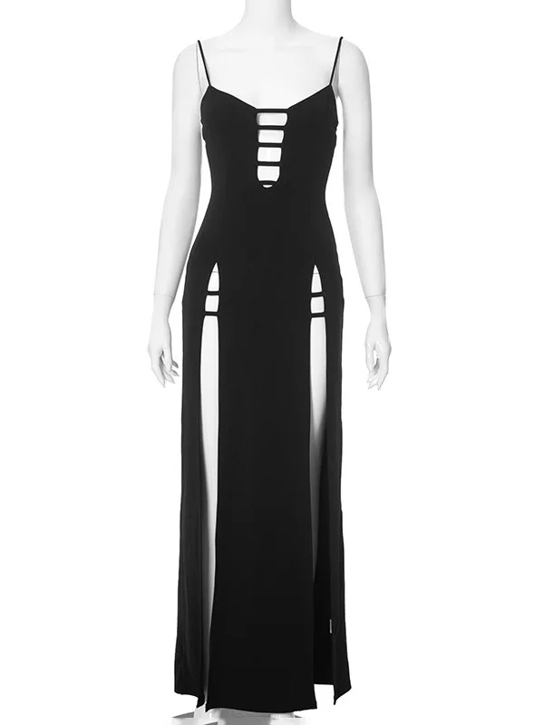 

Сексуальное женское платье с вырезами и бретелями, с завышенной талией, H-образного силуэта, из смесового хлопка и полиэстера, Svel Cleanfit Sle Ciwalk, подходит для повседневной носки