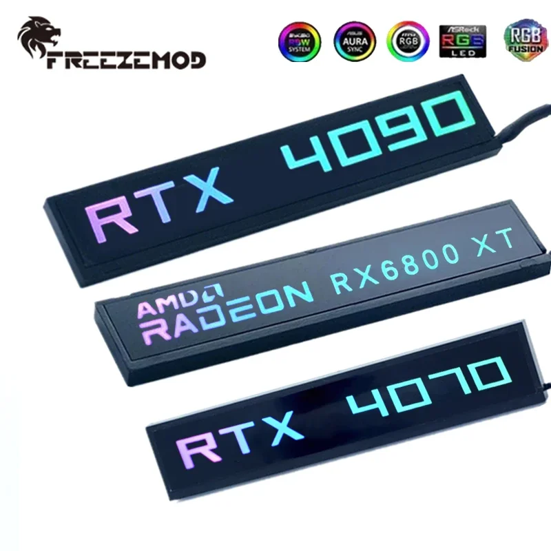 PC Case DIY RGB VGA Side Panel RTX 3070 3080 3090 Graphics Card GPU Lighting Backplate Board ROG 5V 3PIN ARGB M/B AURA SYNC