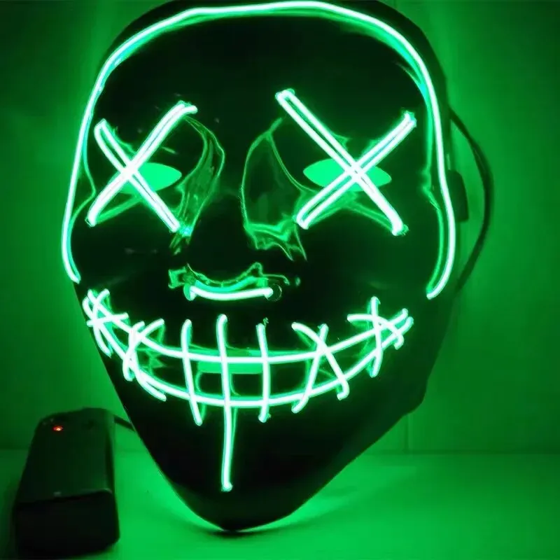 1 Pcs Neon Light Led Bright Toy Mask Black V-shaped Luminous Mask Glowing Mask Shining Toy
