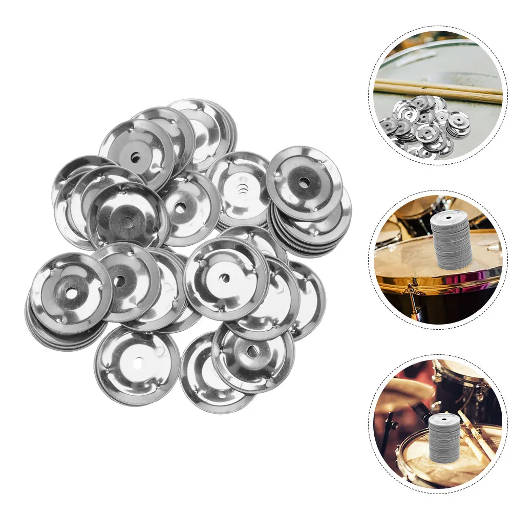100Pcs Cymbals Ching Ring Tambourine Bell Rings Metal Percussion Drum Cymbal Rings for Crash Splash Snare Drums Drum Set