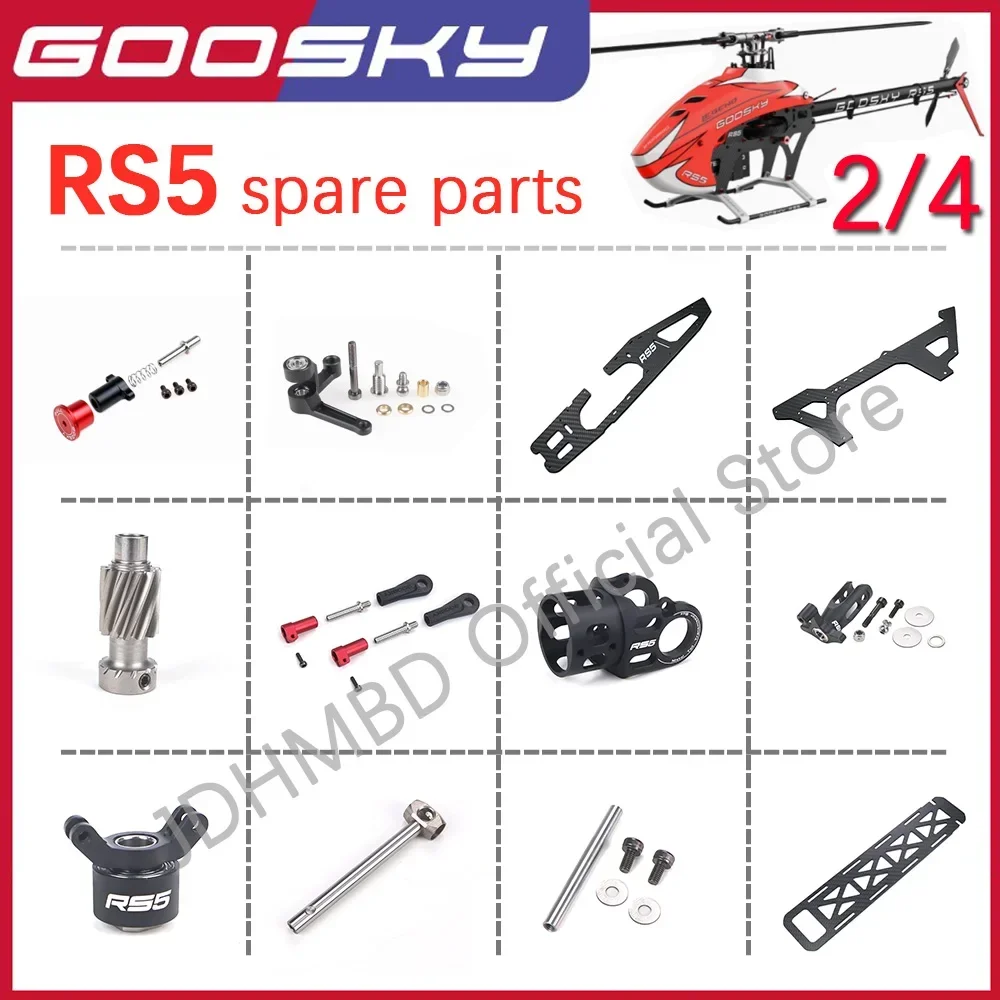 GOOSKY RS5 Helicopter Original Spare Parts Side Panel Motor Gear Tail push rod Ball joint set Tail Case Tail Shaft Battery tray