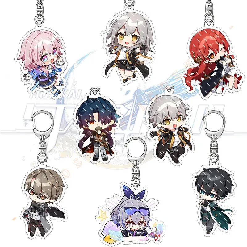 Honkai Star Rail Keychain Blade March 7th Himeko Kafka Cosplay Dan Heng Silver Wolf Key Chain Astral Express Seele Jing Yuan