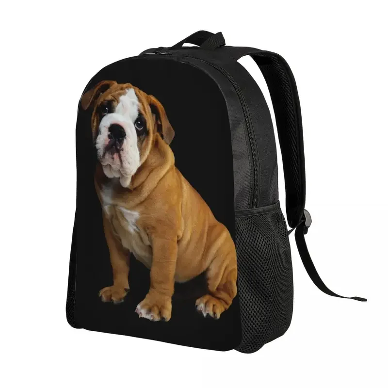 Customized English Bulldog Travel Backpack Women Men School Computer Bookbag College Student Daypack Bags