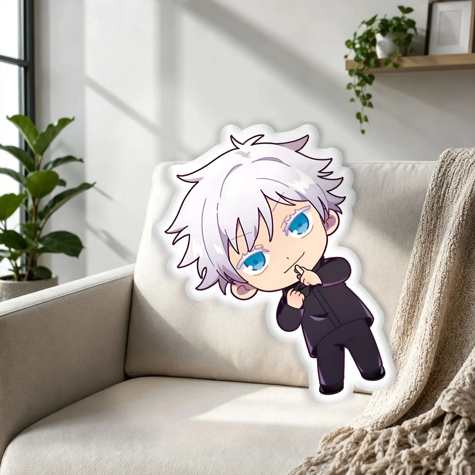 Customized Super Funny Six Eyes Sorcerer Throw Pillows Stuffed Soft Cute Plush Cushions Pillow for Bed Sofa Decoration Home