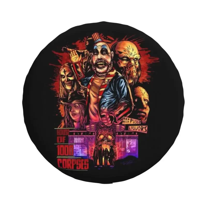 Custom Captain Spaulding Horror Movie Spare Wheel Tire Cover for Toyota Land Prado Jeep RV SUV Camper Vehicle 14