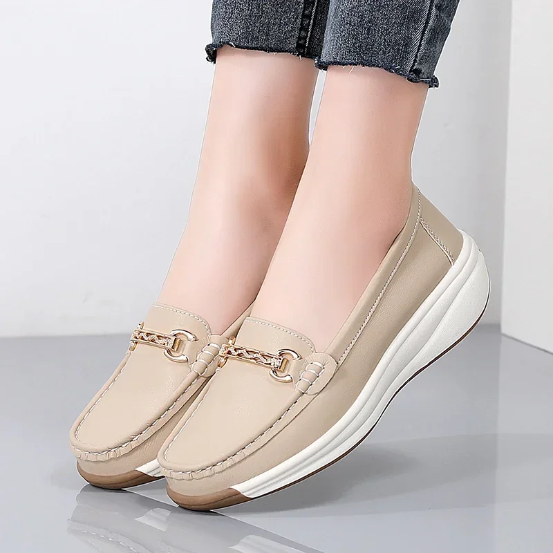 Women Casual Shoes Designer Flat Platform Loafers for Women Wedge Sneakers Slip on Ladies Moccasins Zapatos Mujer