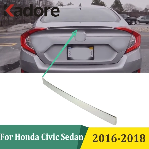 

Для Honda Civic 2016 2017 2018 седан из нержавеющей стали, задняя крышка багажника, спойлер, накладка на заднюю дверь, дверная ручка, декоративные аксессуары