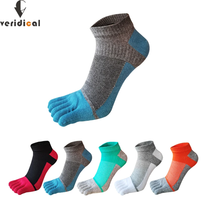 Summer Toe Ankle Socks Cotton Colorful Mesh Breathable Shallow Mouth Sweat-Absorbing Deodorant No Show 5 Finger Socks Fashions